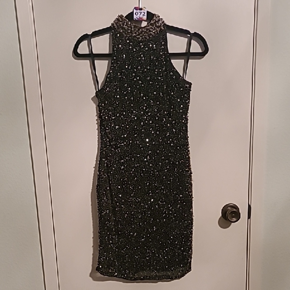 72. Niteline Black Halter Sheath Cocktail Dress